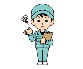 バインダーを持って困っている男性