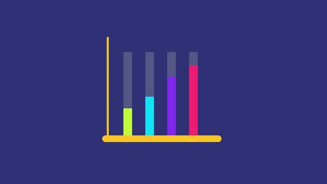 Animated video virtual charts, diagrams, schemes, graphs concept for business presentation. Full length animation illustration. High quality 4k footage.