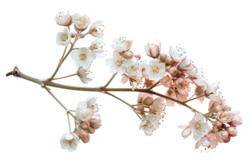 A branch of a tree with white flowers