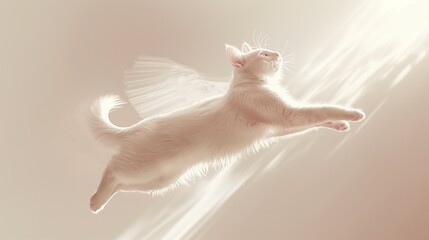 All cats go to heaven, the cat's soul flies to heaven, harmony, freedom, peace and reincarnation, cat guardian angel, life after death