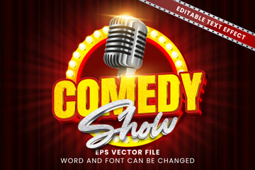 Comedy show editable vector text effect. Stand up comedy text style