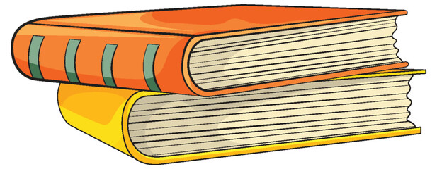 Two books stacked with vibrant covers