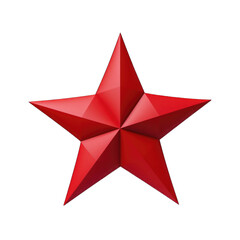 3D Star clipart on white background . a red star on a white background