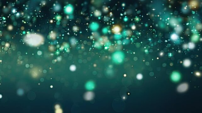 Blurry green and blue background with small stars
