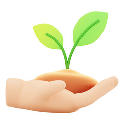 Fototapeta na wymiar 3D illustration of save plant