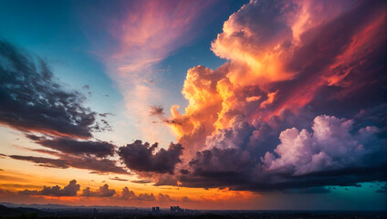 Fototapeta na wymiar Colorful dramatic sunset 