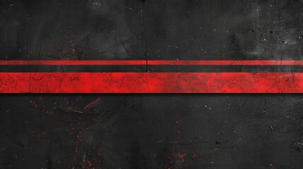 Wide red line on isolated black background Generative AI