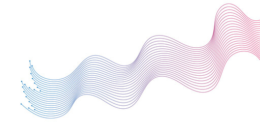 Abstract wavy lines background. Suitable for AI, tech, network, science, digital technology themes