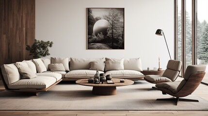 Interior composition of modern elegant living room 