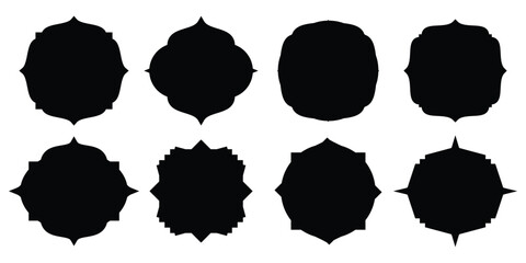 Islamic vector shape of a window or door arch. Arab frame set. Ramadan Kareem silhouette icon.  Elegant Islamic frame shape. Vector design Set.
 - obrazy, fototapety, plakaty