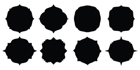 Rolgordijnen Islamic vector shape of a window or door arch. Arab frame set. Ramadan Kareem silhouette icon.  Elegant Islamic frame shape. Vector design Set.  © ViruGraphics