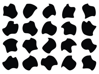 Fototapeta premium Blob shape organic, vector illustration set. Collection from abstract forms for design and paint. Black and white minimal forms isolated on white background