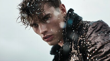 sequin gaze: the captivating cool of a stylish man