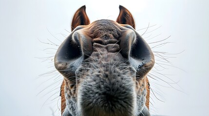 whiskered whispers: a curious encounter with a horse's nose