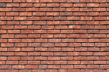 close up of a red brick wall - full-frame background and texture.