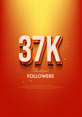 Modern design to say thank you for achieving 37k followers.