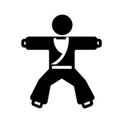 Vector solid black icon for Martial arts