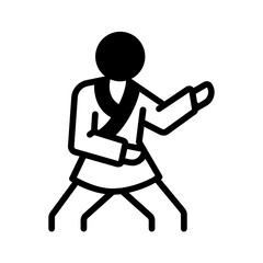 Vector solid black icon for Karate