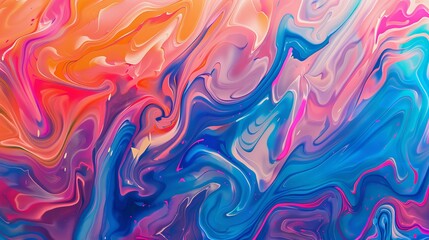 Abstract Marbled Acrylic Paint Ink Painted Waves Background