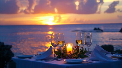 Wedding trip couples supper at private extravagance heartfelt supper on tropical ocean side