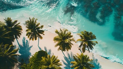 White sand and coco palms travel the travel industry wide scene background idea