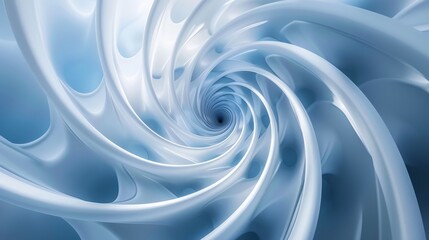 A stunning spiral design in shades of blue and white, resembling a swirling vortex gradient. Ideal for backgrounds, backdrops, or wallpapers - obrazy, fototapety, plakaty