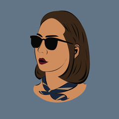 Illustration drawing a woman wearing glasses.