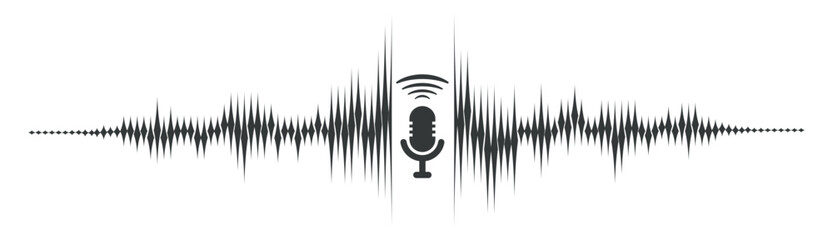 Voice recording icon on white background