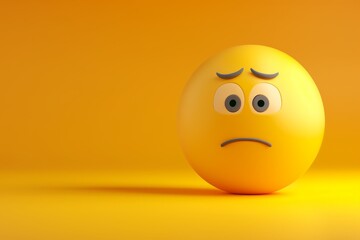 Fototapeta premium A yellow face with a frowning expression