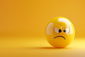 A yellow angry face with a frowning mouth and eyes