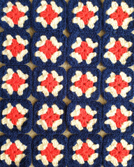 red, white and blue crochet granny squares pattern 