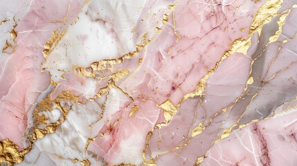 Elegant blush pink and white marble texture background with gold streaks.