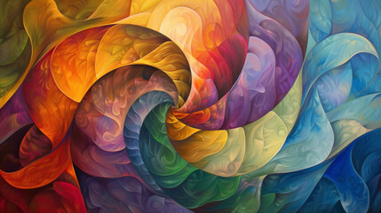A kaleidoscope of swirling colors, each brushstroke adding depth and dimension to the intricate patterns that emerge.
