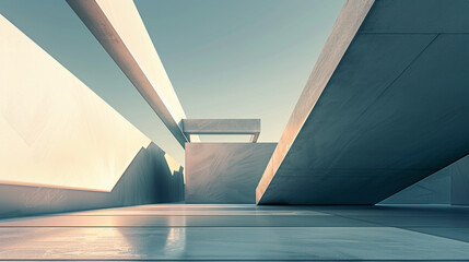 Abstract Geometric Shapes in Modern Architecture - obrazy, fototapety, plakaty