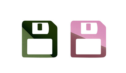 save icon symbol red and green