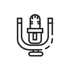 Audio Media Microphone Line Icon