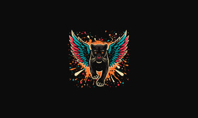 panther with wings vector artwork design