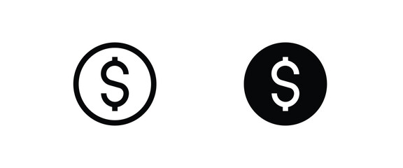 dollar money cash icon, payment Coins Finance coin earnings icons button,vector, sign, symbol, logo, illustration, editable stroke, flat design style isolaated on white linear pictogram - obrazy, fototapety, plakaty