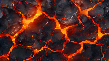 Lava texture fire background rock volcano magma molten hell hot flow flame pattern seamless. Earth lava crack volcanic texture ground fire burn explosion stone liquid black red inferno planet relief.