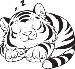 sleeping tiger vector 