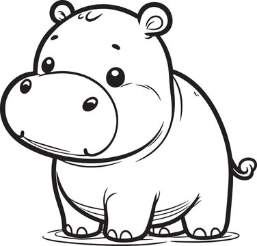 hippo vector cartoon