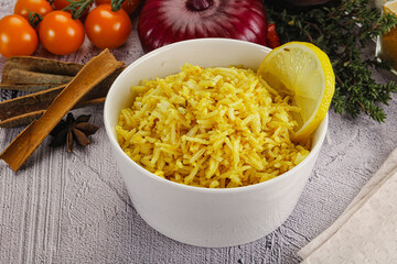 Indian cuisine lemon basmati rice