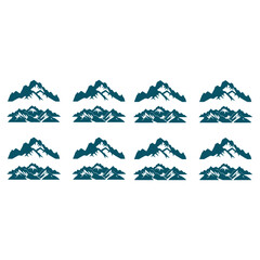 mountain silhouette , set of blue rocky mountain silhouette. bundle vector.