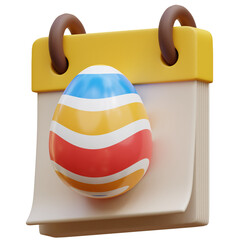 3D Easter Egg Day Calendar Illustration