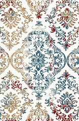 Carpet and Fabric print design with grunge and distressed texture repeat pattern 
