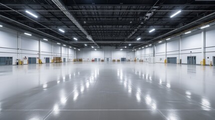 Obraz premium Interior of empty warehouse. Large modern empty storehouse