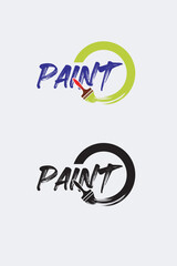 Paint logo. hand brush effect. vector illustrations