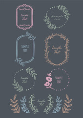 オシャレな植物のフレーム　イラスト