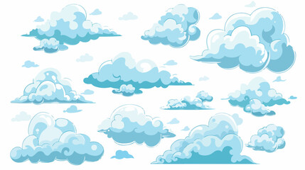 Clouds Flat vector isolated on white background 