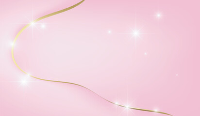 Pink abstract background, golden color, elegant style design.